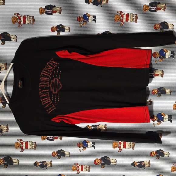 VTG Y2K HARLEY DAVIDSON BLACK HILLS BIKE RALLY LONG SLEVE THERMAL SHIRT - Picture 1 of 11